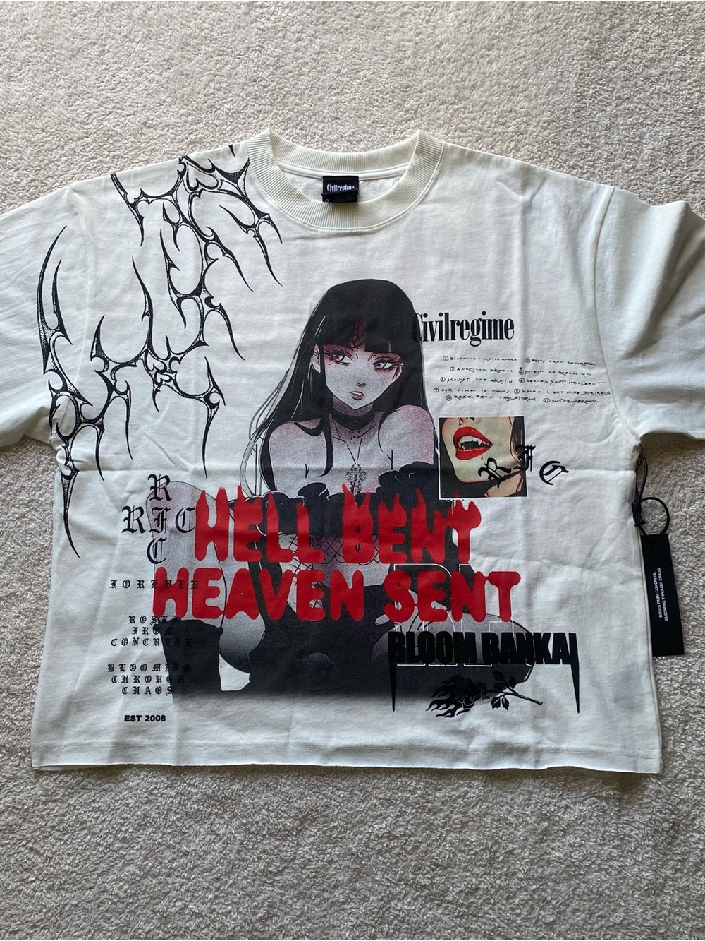 CIVIL REGIME Bloom Bankai Temptress Dungeon Tee In Butter SIZE Medium